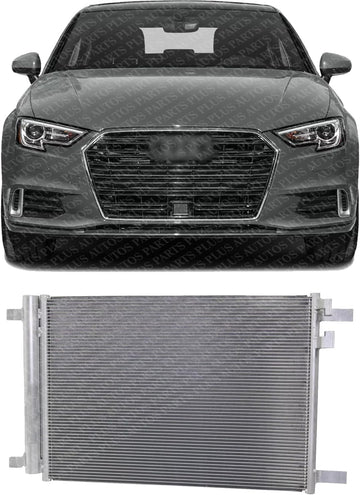 Front AC Condenser Aluminum Core Direct Replacement Compatible With 2015-2020 Audi A3 / S3 / 2016-2018 A3 Sportback E-Tron AU3030137 5Q0816411BF