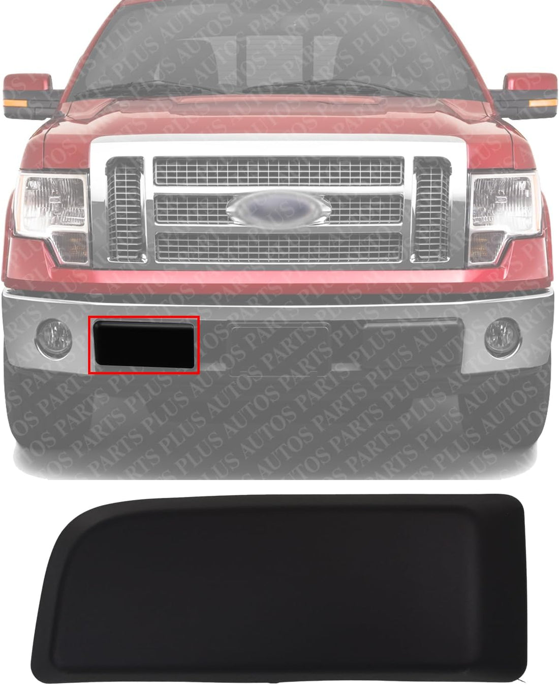 Front Bumper Face Bar Guard Textured Right Passenger Side Direct Replacement Compatible With 2010-2014 Ford F-150 FO1055180 AL3Z17E810A