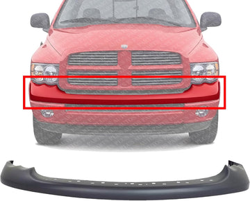 Front Bumper Upper Cover Primed Plastic Direct Replacement Compatible With 2002-2005 Dodge Ram 1500 2500 3500 CH1000338 5073002AC