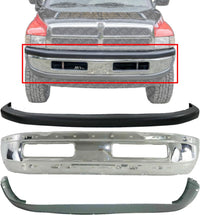 AUTOS PARTS PLUS Front Bumper Chrome + Upper Cover + Lower Valance Direct Replacement Compatible With 1994-2001 Dodge Ram 1500/1994-2002 Ram 2500 3500 CH1002256 CH1002172 CH1000160 CH1000232
