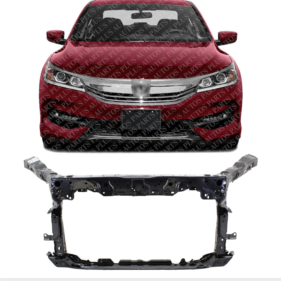 Front Radiator Support Assembly Steel Direct Replacement Compatible with 2013-2017 Honda Accord HO1225171 HO1225177 60400T2FA00ZZ 60400T2FA50ZZ