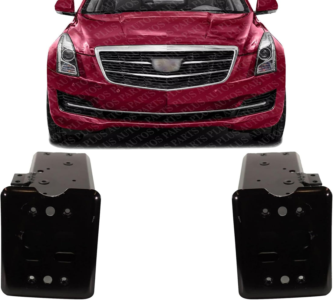 Set of 2 Front Bumper Bracket Left Driver & Right Passenger Side Direct Replacement Compatible With 2016-2019 Cadillac ATS GM1063123 GM1062123 23194901 22799203