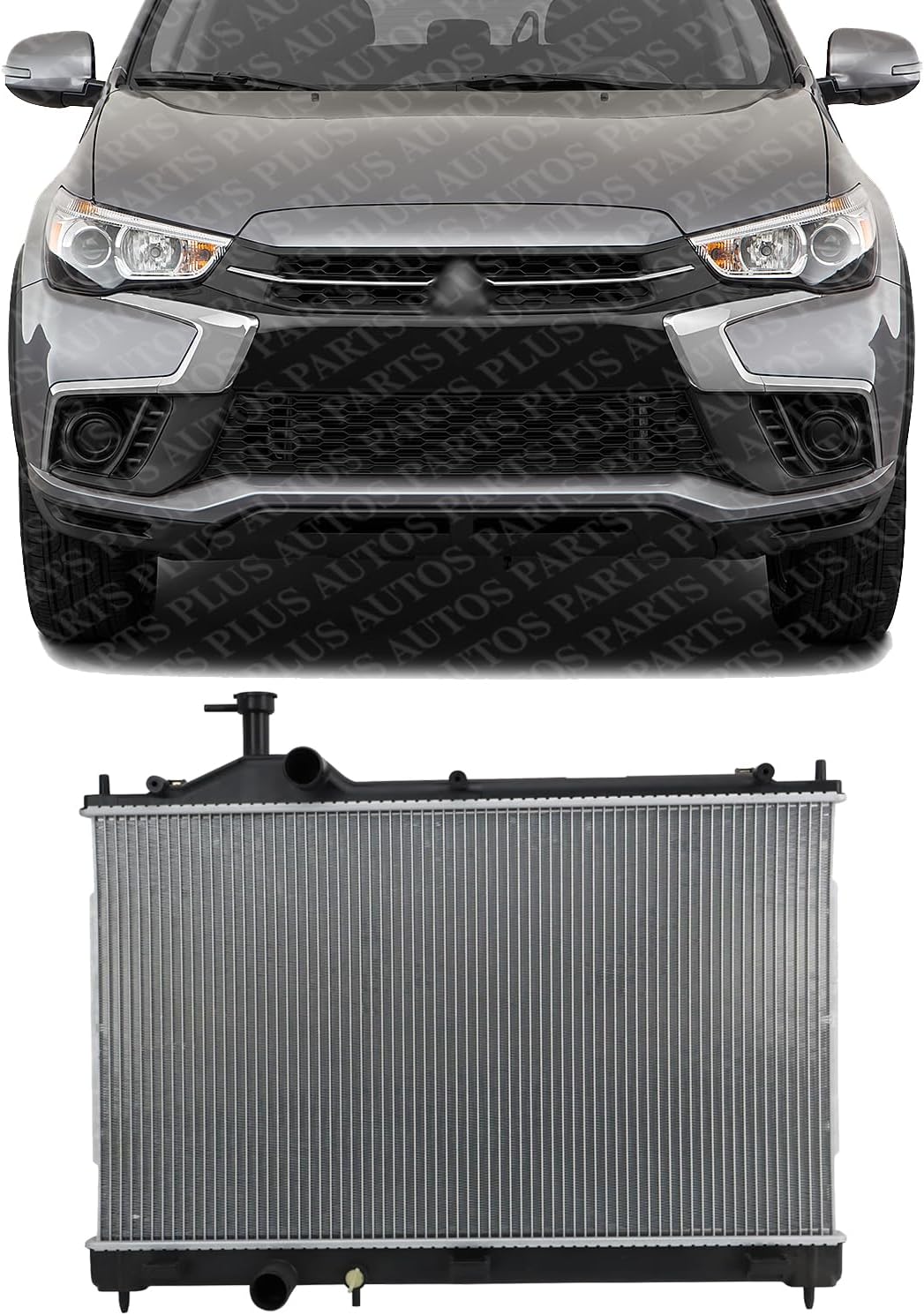Front Radiator Aluminum Core Direct Replacement Compatible With 2019 Mitsubishi Outlander / 2018-2020 PHEV MI3010219 1350A601 1350A825