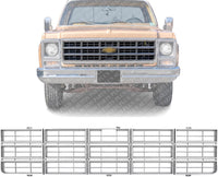 Front Grille Argent Shell And Insert Direct Replacement Compatible With 1977-1980 Chevrolet C-K Series GM1200354 370536