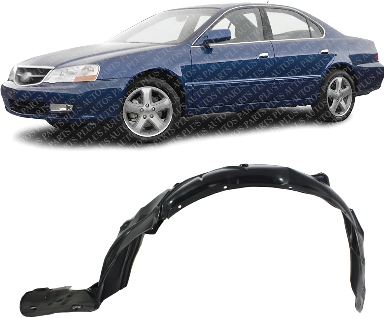 Front Fender Liner Left Driver Side Direct Replacement Compatible With 2002-2003 Acura TL AC1248119 74151S0KA01