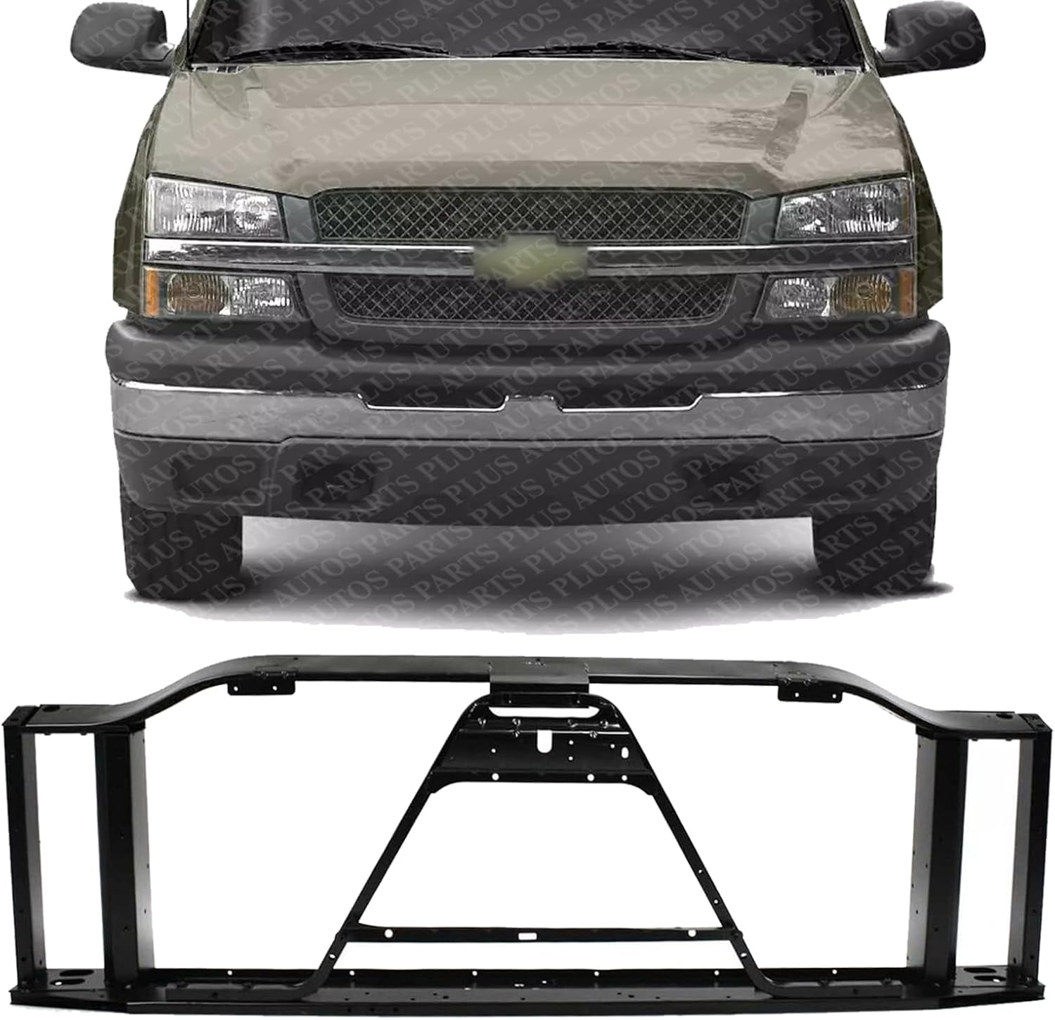 Front Radiator Support Assembly Steel Direct Replacement Compatible With 2003-2006 Chevrolet Silverado Pickup GM1225222 15205902