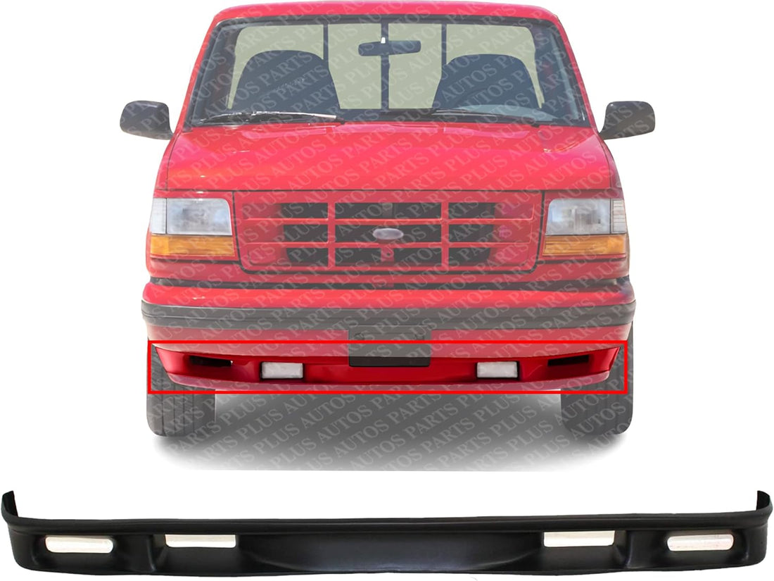Front Bumper Valance Primed with Fog Light Hole Direct Replacement Compatible With 1993 1995 Ford F-150 Lightning FO1095155 F3TZ17626B