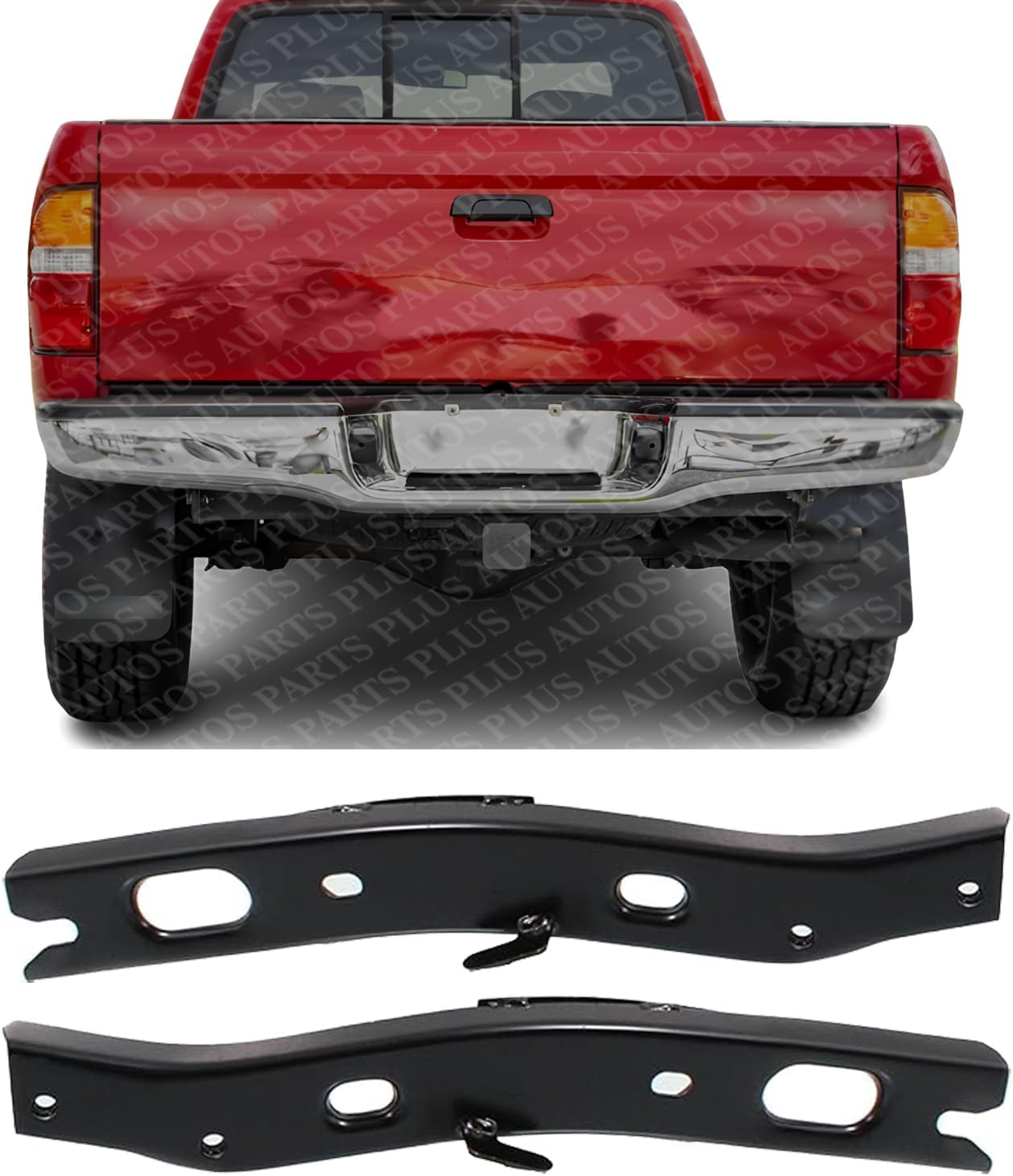 Set Of 2 Rear Bumper Bracket Steel Left Driver & Right Passenger Side Direct Replacement Compatible With 1995-2004 Toyota Tacoma TO1165101 22835955
