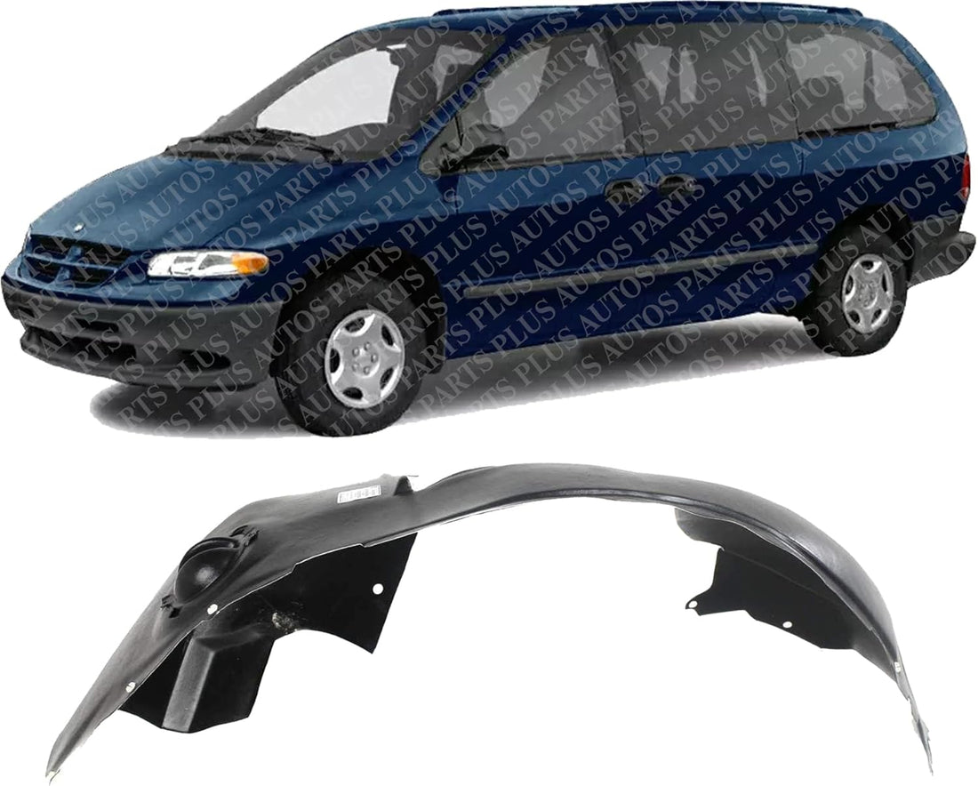 Front Fender Liner Left Driver Side Direct Replacement Compatible With 1996-2000 Dodge Caravan/Plymouth Grand Voyager CH1248110 4860309