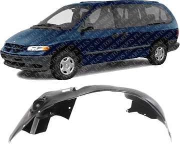 Front Fender Liner Left Driver Side Direct Replacement Compatible With 1996-2000 Dodge Caravan/Plymouth Grand Voyager CH1248110 4860309
