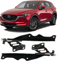 Set of 2 Front Hood Hinge Assembly Steel Left Driver & Right Passenger Side Direct Replacement Compatible with 2017-2023 Mazda CX-5 MA1236148 MA1236149 KB7W52420 KB7W52410