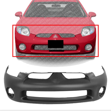 Front Bumper Cover Primed Direct Replacement Compatible With 2006-2008 Mitsubishi Eclipse MI1000313 6400B274