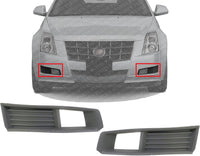 Set Of 2 Front Fog Light Molding Primed Plastic Left Driver & Right Passenger Side Direct Replacement Compatible With 2008-2013 Cadillac CTS GM1039113 GM1038113 20757038 20757039