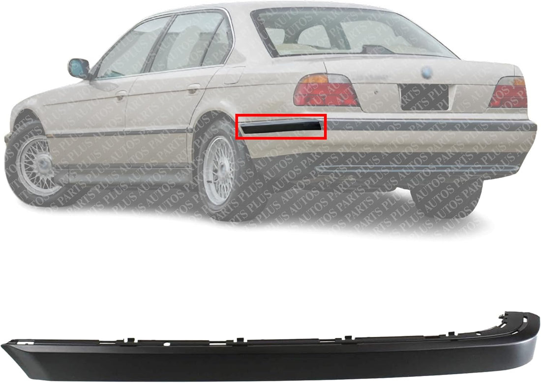 Rear Bumper Outer Molding Left Driver Side Direct Replacement Compatible With 1995-2001 BMW 7-Series BM1158108 51128125411