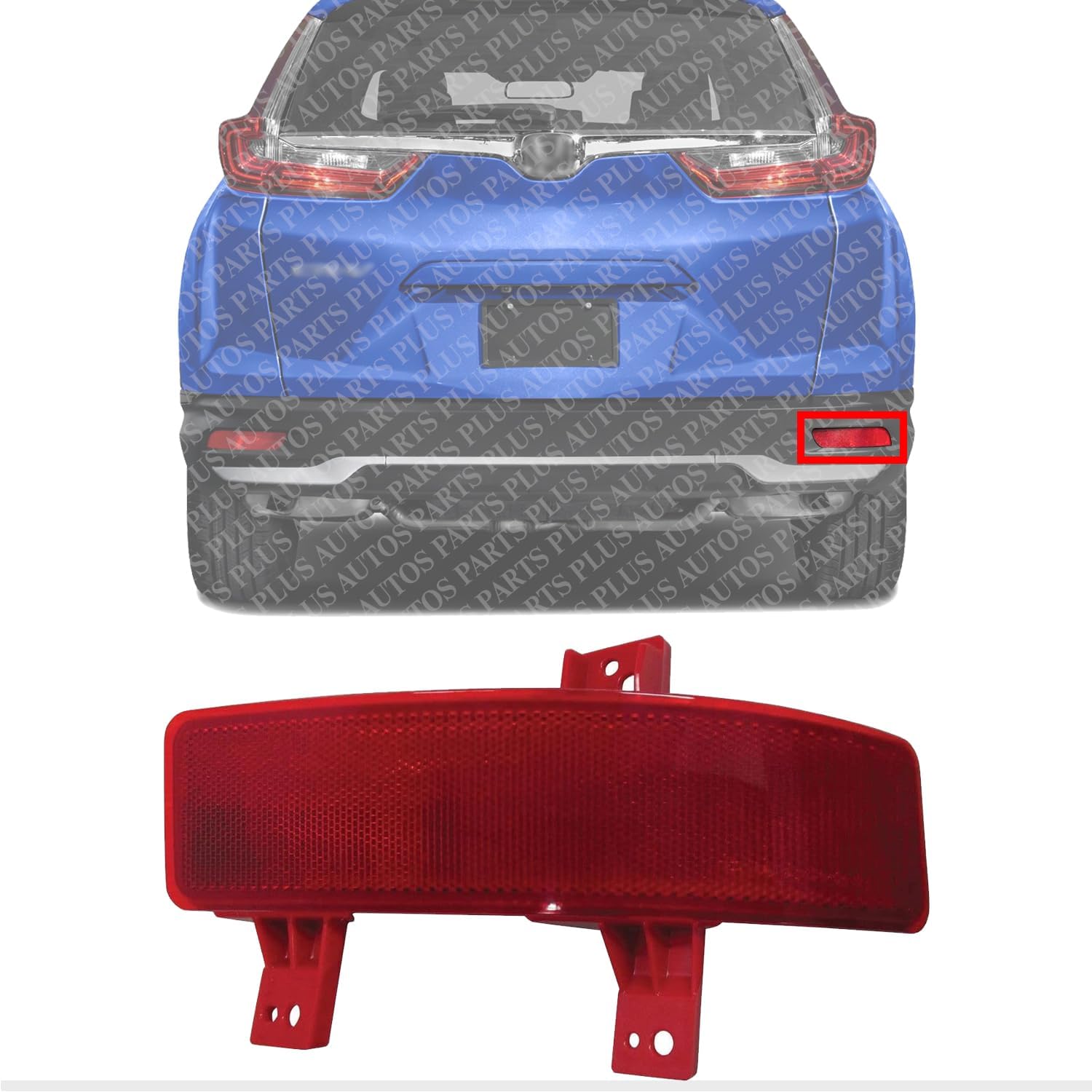 Rear Bumper Reflector Right Passenger Side Direct Replacement Compatible With 2020-2022 Honda CR-V HO1185118 34500TLAA11
