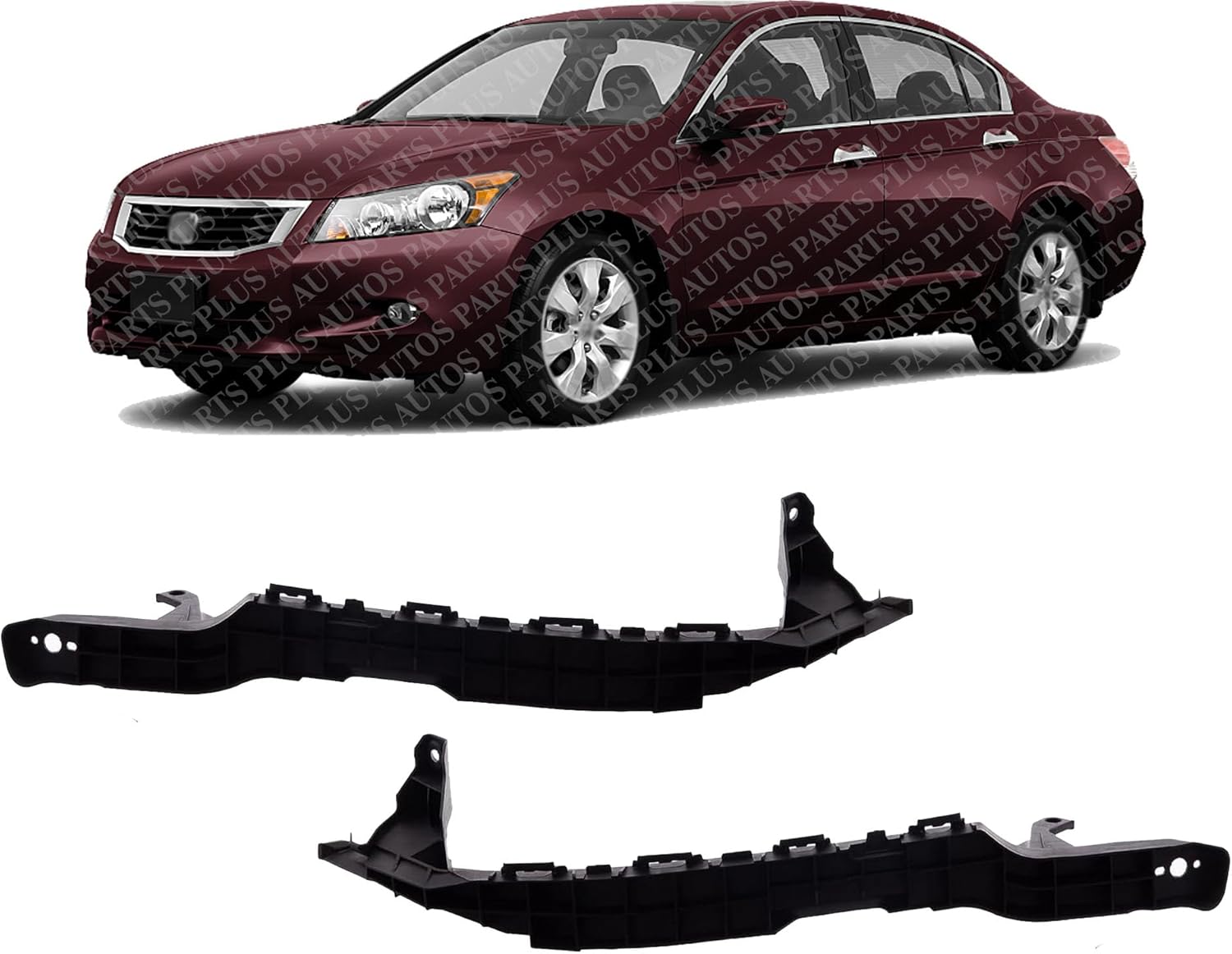 Set of 2 Front Bumper Cover Beam Bracket Left Driver & Right Passenger Side Direct Replacement Compatible with 2008-2012 Honda Accord HO1067113 HO1066113 71140TA0A00 71190TA0A00