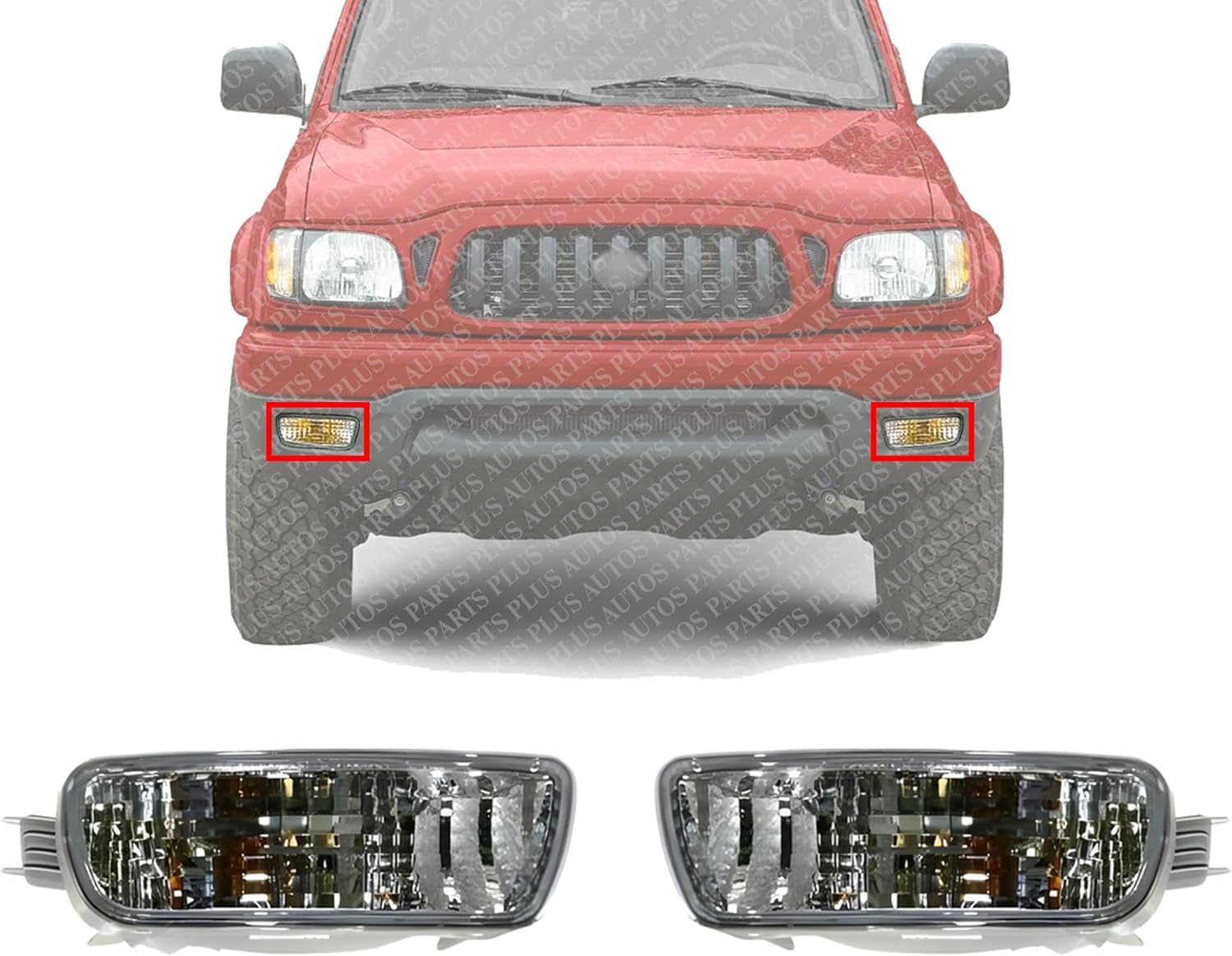 Set Of 2 Front Signal Light Assembly Right Passenger & Left Driver Side Direct Replacement Compatible With 2001-2004 Toyota Tacoma TO2530140 TO2531140 8152004080 8151004080