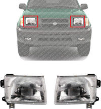 Set Of 2 Front Headlights Assembly Right Passenger & Left Driver Side Direct Replacement Compatible With 1998-2000 Nissan Frontier / 2000-2001 Nissan Xterra NI2502121 NI2503121