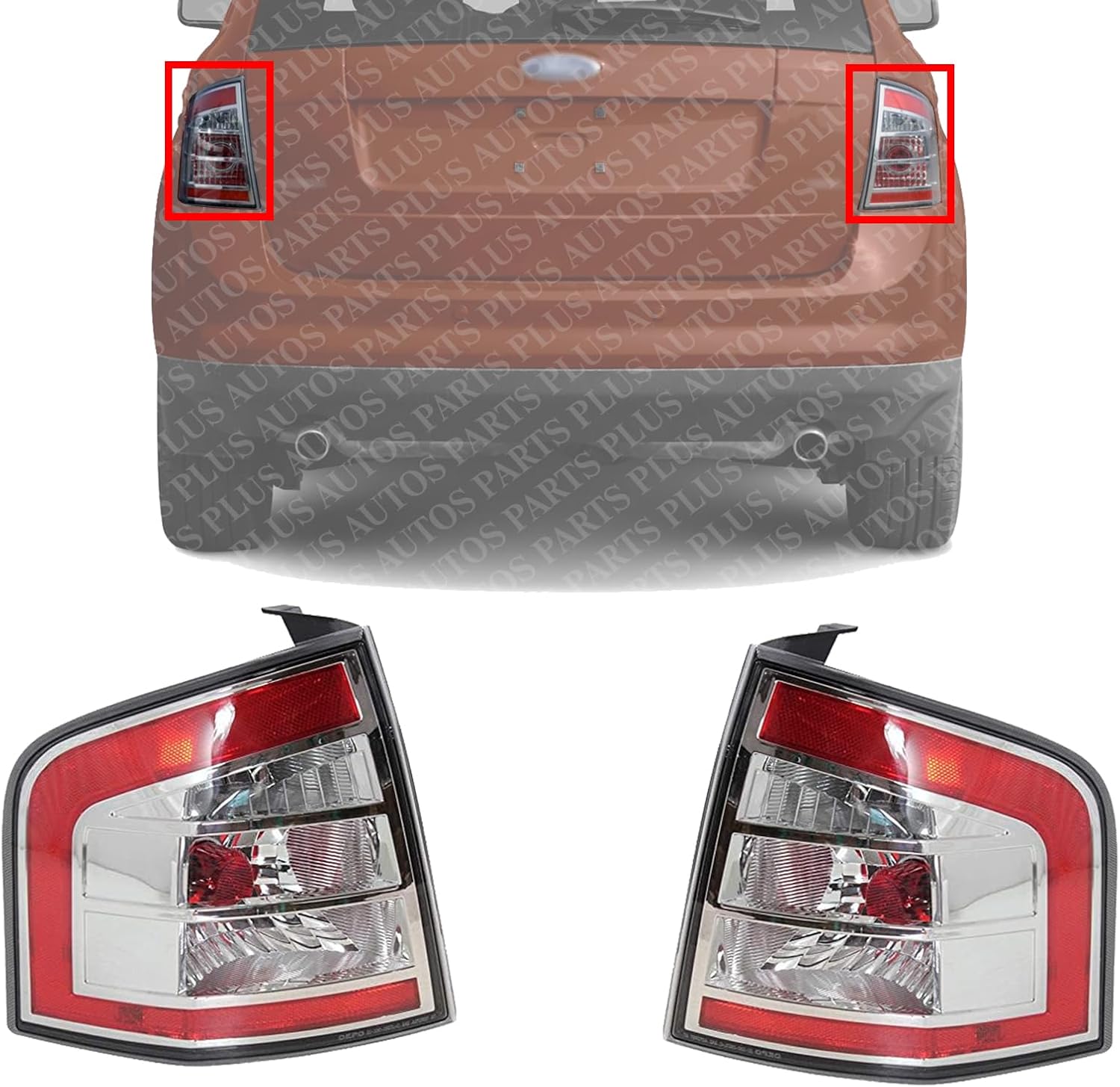 Set Of 2 Tail Lights Assembly Left Driver & Right Passenger Side Direct Replacement Compatible With 2007-2010 Ford Edge‎ FO2801209 FO2800209 7T4Z13404B 7T4Z13405B