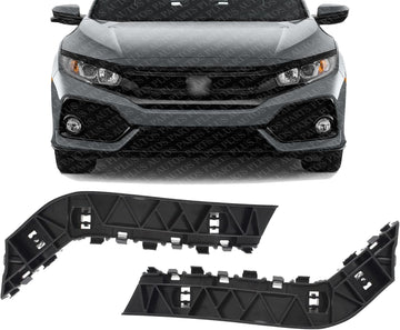 Set Of 2 Front Bumper Retainer Bracket Left Driver & Right Passenger Side Direct Replacement Compatible With 2016-2021 Honda Civic HO1033109 HO1032109 71193TBAA00 71198TBAA00