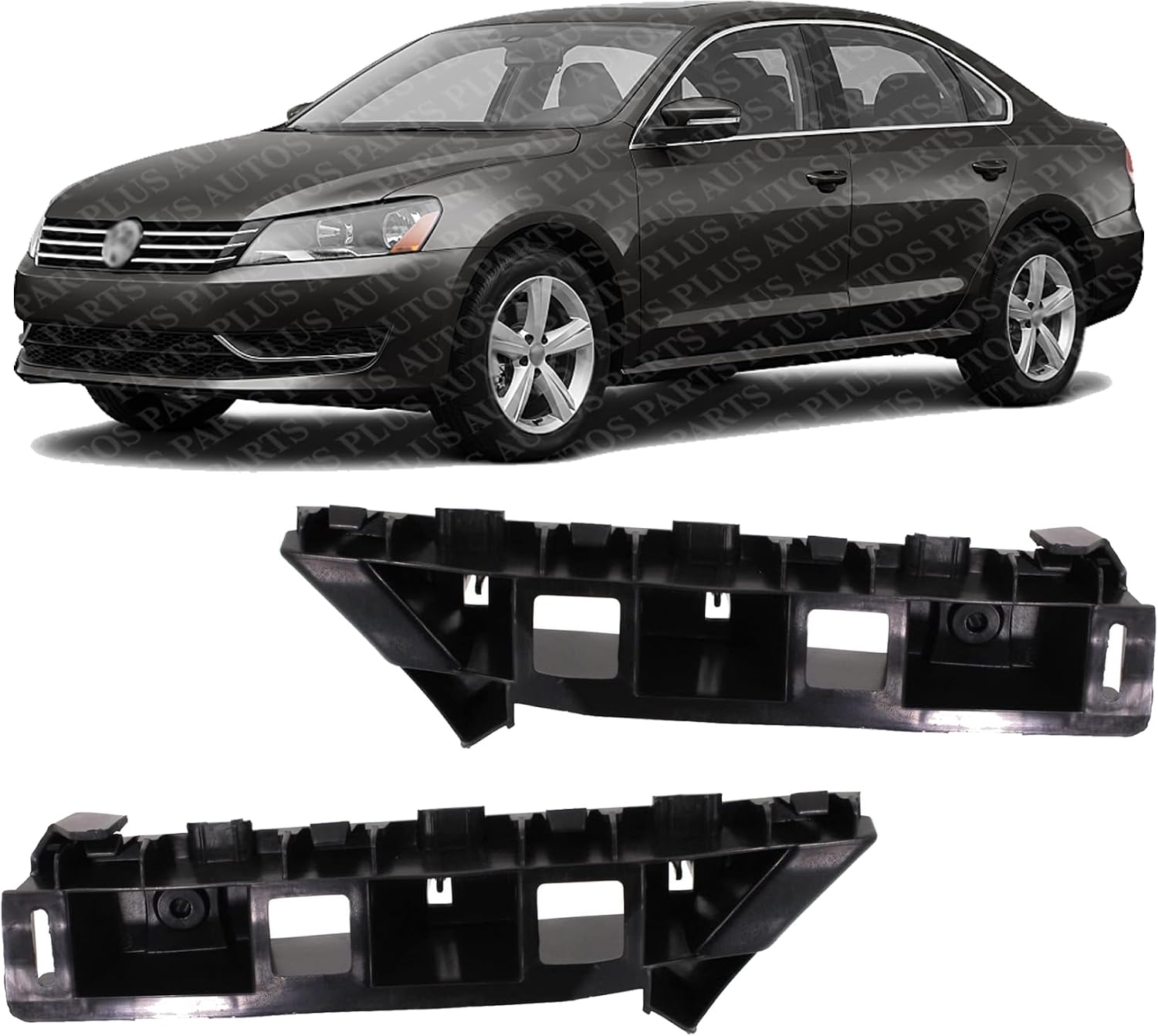 Set Of 2 Front Bumper Retainers Outer Guide Right Passenger & Left Driver Side Direct Replacement Compatible With 2012-2015 Volkswagen Passat VW1062100 VW1063100 561807183A 561807184A