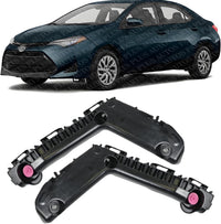 Set of 2 Front Support Bracket Plastic Left Driver & Right Passenger Side Direct Replacement Compatible with 2017-2019 Toyota Corolla TO1042131 TO1043131 5211502350 5211602330