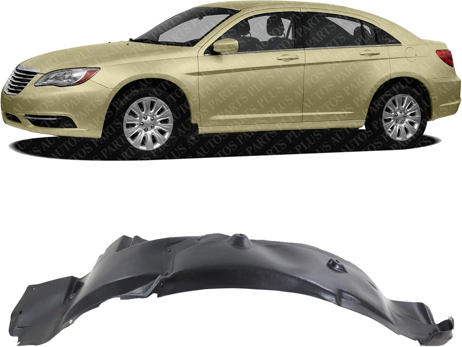 Front Fender Liner Left Driver Side Direct Replacement Compatible With 2007-2010 Chrysler Sebring / 2011 Chrysler 200 CH1248131 4389813AF