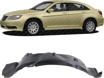 Front Fender Liner Left Driver Side Direct Replacement Compatible With 2007-2010 Chrysler Sebring / 2011 Chrysler 200 CH1248131 4389813AF