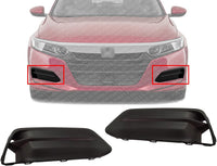 Set Of 2 Front Fog Light Cover Without Holes Plastic Right Passenger & Left Driver Side Direct Replacement Compatible With 2018-2020 Honda Accord HO1039143 HO1038143 71102TVAA00