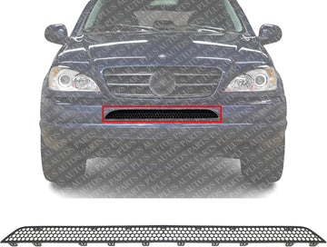 Front Bumper Grille Primed Direct Replacement Compatible With 1998-2005 Mercedes Benz ML-Class MB1036113 1638851581