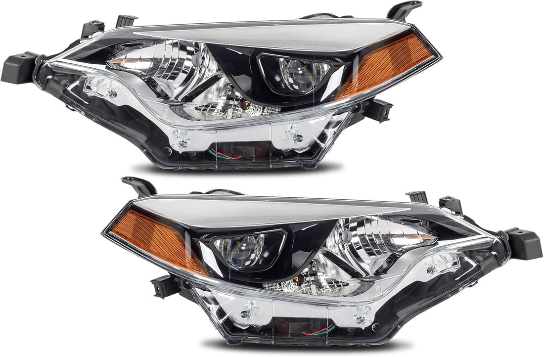 Set Of 2 Front Head Light Assembly Left Driver & Right Passenger Side Direct Replacement Compatible With 2014-2016 Toyota Corolla TO2503216 TO2502216 8111002E60 8115002E60