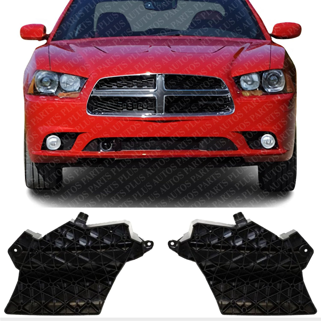 Set Of 2 Front Bumper Bracket Left Driver & Right Passenger Side Direct Replacement Compatible With 2011-2014 Dodge Charger CH1063103 CH1062103 68138778AA 68138779AA