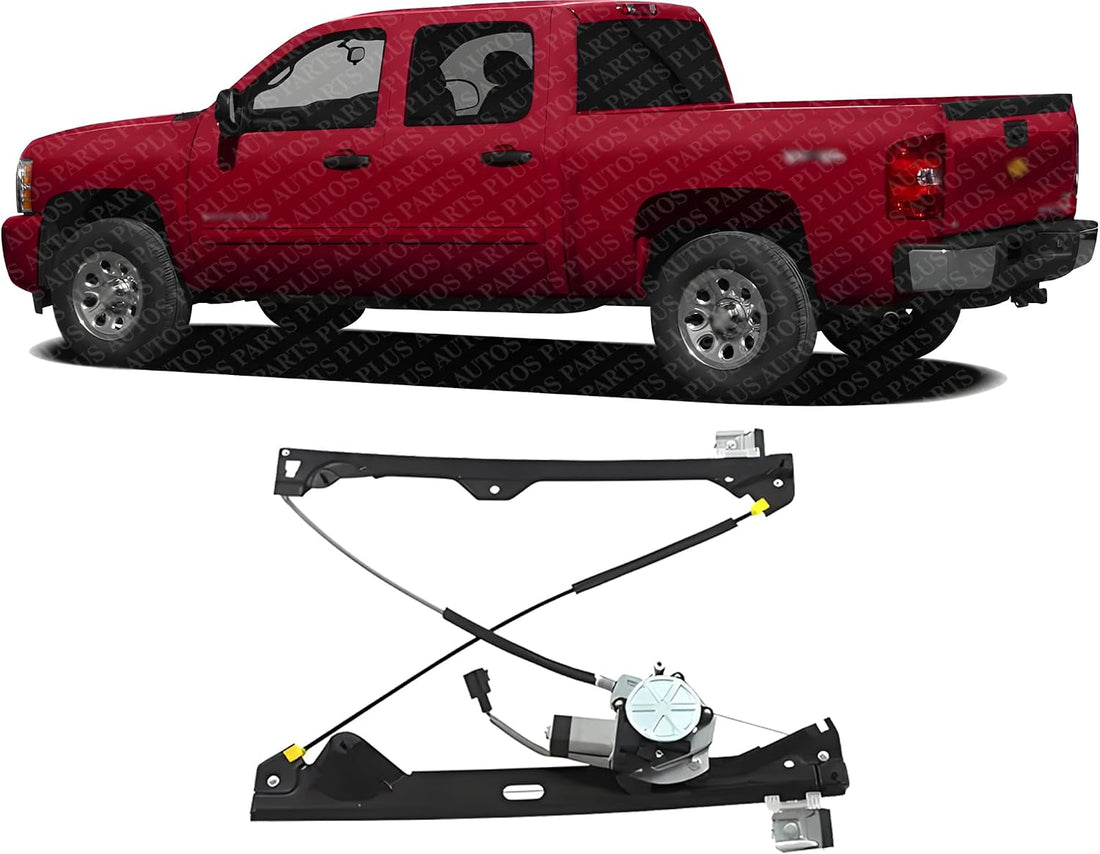 Rear Power Window Regulators With Motor Left Driver Side Direct Replacement Compatible With 2007-2013 Chevrolet Silverado & GMC Sierra 1500/2007-2014 2500HD 3500HD GM1550129