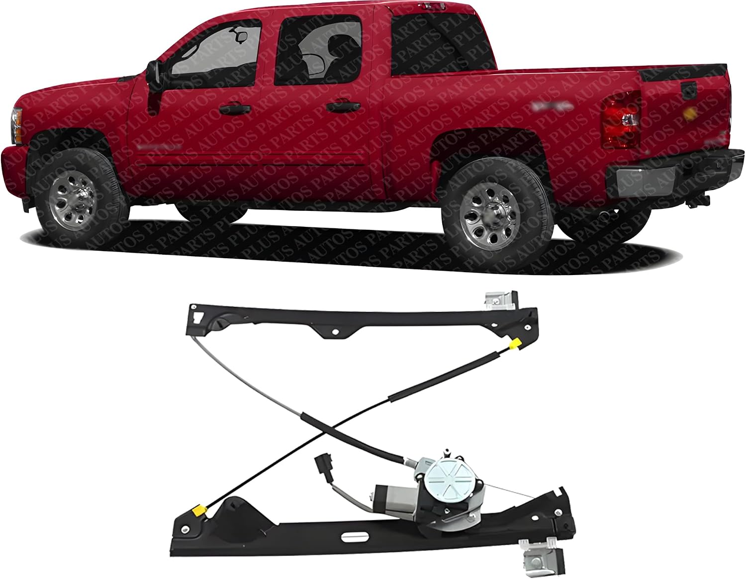 Rear Power Window Regulators With Motor Left Driver Side Direct Replacement Compatible With 2007-2013 Chevrolet Silverado & GMC Sierra 1500/2007-2014 2500HD 3500HD GM1550129