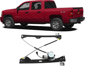 Rear Power Window Regulators With Motor Left Driver Side Direct Replacement Compatible With 2007-2013 Chevrolet Silverado & GMC Sierra 1500/2007-2014 2500HD 3500HD GM1550129