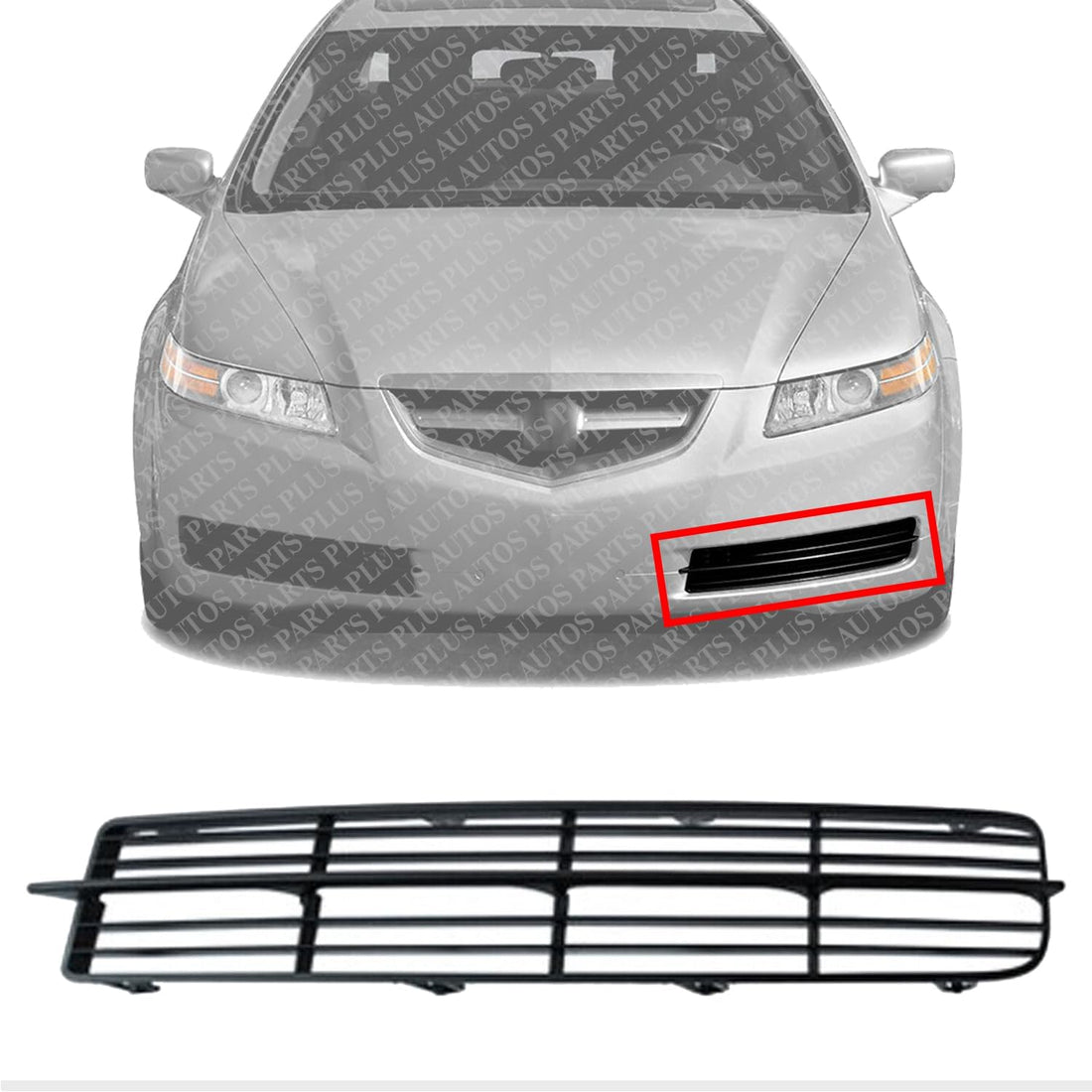 Front Fog Light Cover Mesh Primed Left Driver Side Direct Replacement Compatible With 2004-2006 Acura TL AC1038103 71107SEPA00