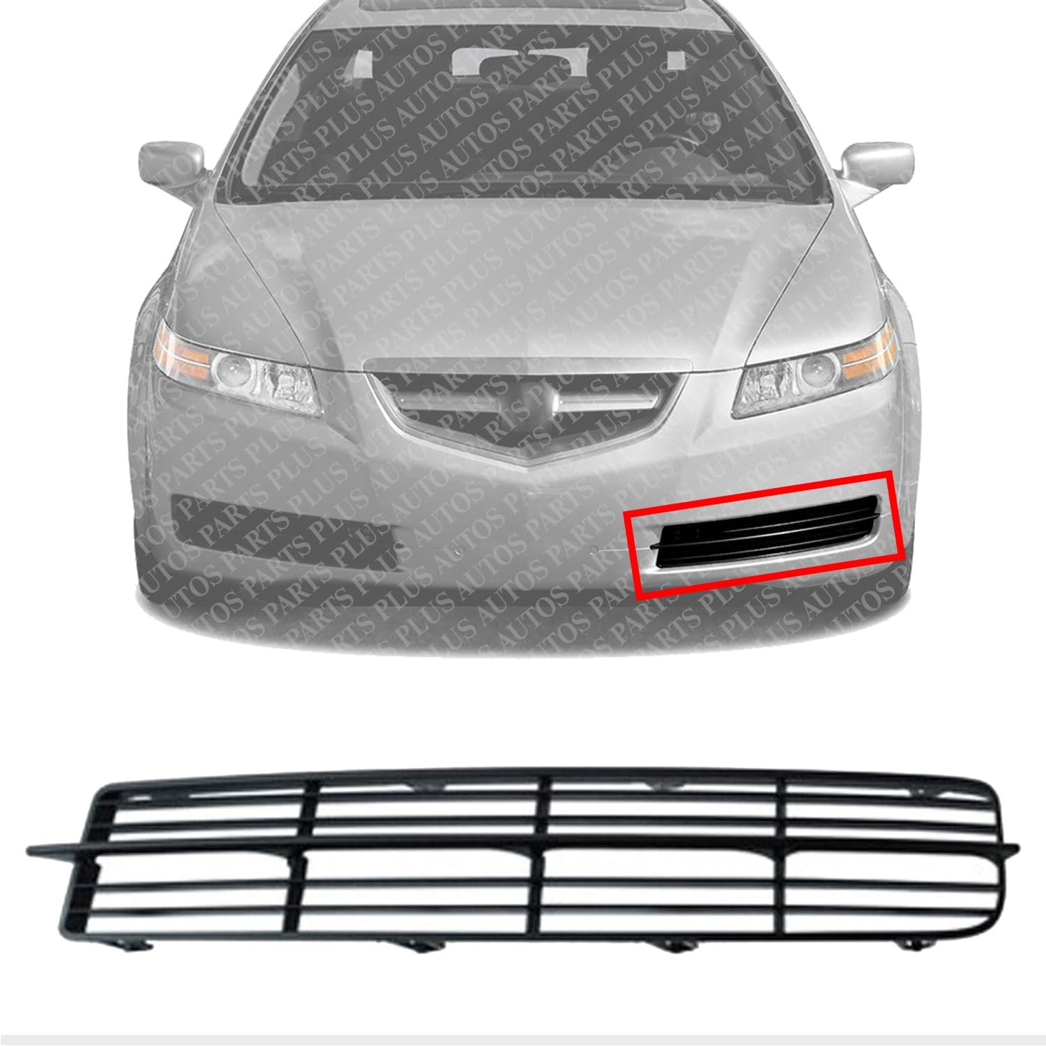 Front Fog Light Cover Mesh Primed Left Driver Side Direct Replacement Compatible With 2004-2006 Acura TL AC1038103 71107SEPA00