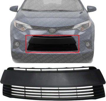 Front Bumper Grille Gray Plastic Direct Replacement Compatible With 2014-2016 Toyota Corolla TO1036145 5311202450