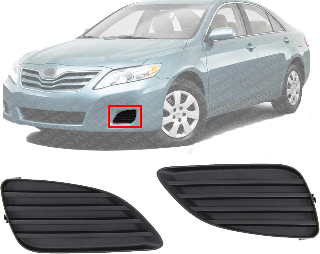 Set Of 2 Front Fog Light Cover Textured Left Driver & Right Passenger Side Direct Replacement Compatible With 2010-2011 Toyota Camry TO1038130 TO1039130 5212706140 5212806140