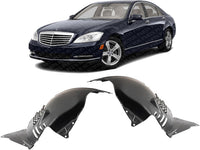 Set Of 2 Front Fender Liner Plastic Left Driver & Right Passenger Side Direct Replacement Compatible With 2007-2011 Mercedes Benz S-Class MB1249143 MB1248143 2216901730 2216900730