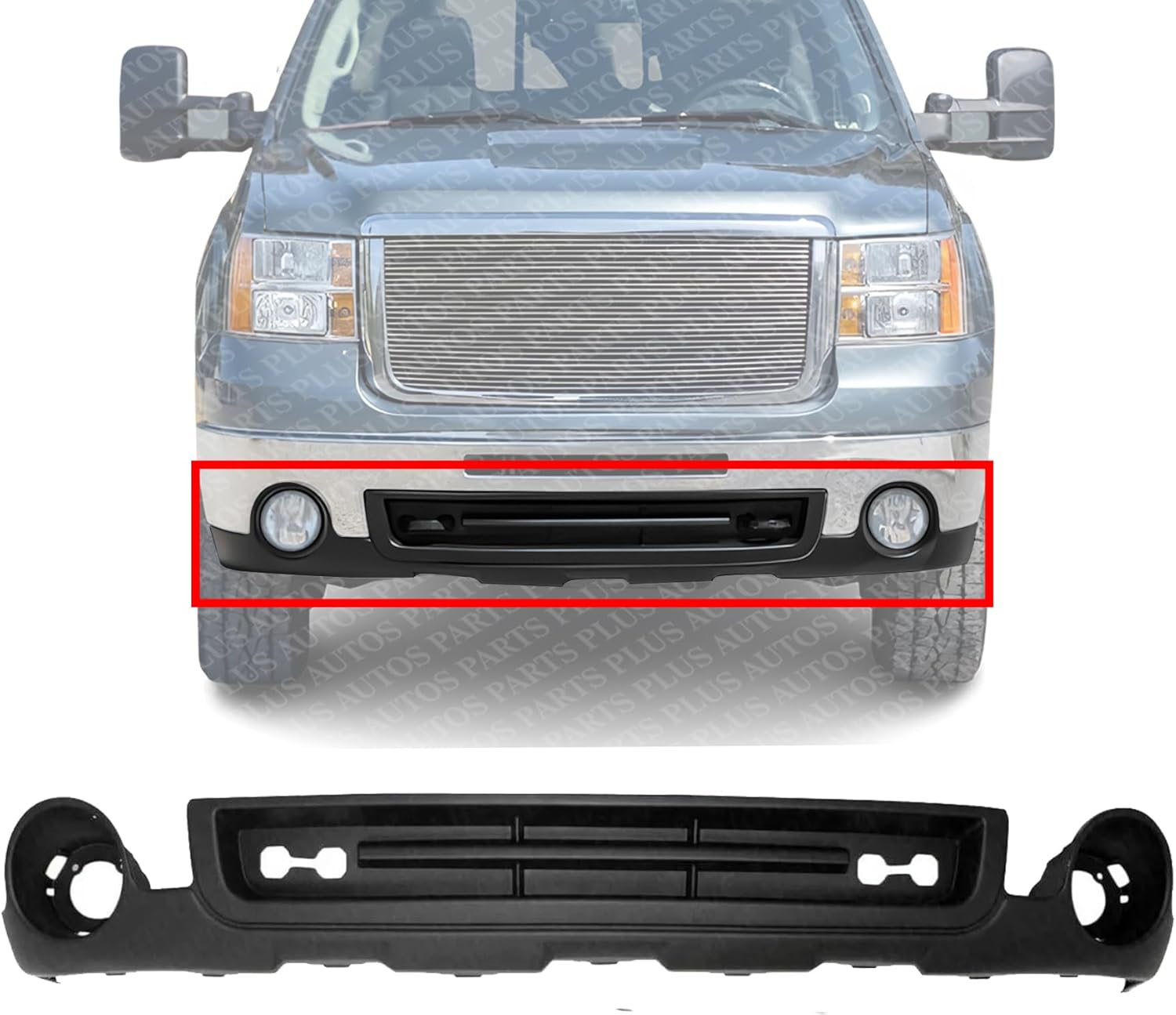 Front Bumper Lower Valance Air Deflector Primed Direct Replacement Compatible With 2007-2013 GMC Sierra 1500 GM1092219 15901527