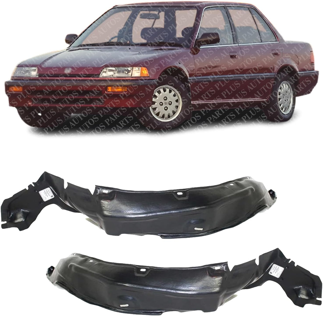 Set Of 2 Front Fender Liner Right Passenger & Left Driver Side Direct Replacement Compatible With 1988-1991 Honda Civic HO1249108 HO1248108 74101SH3010 74151SH3010