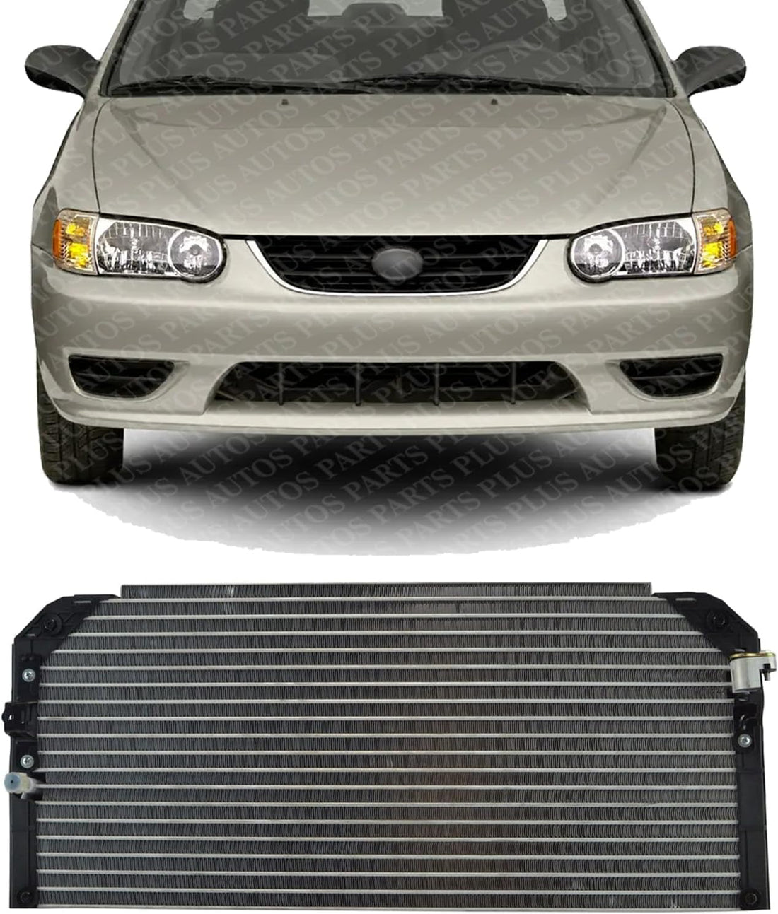 Front AC Condenser Aluminum Core Direct Replacement Compatible With 1998-2000 Toyota Corolla TO3030112 8846002050