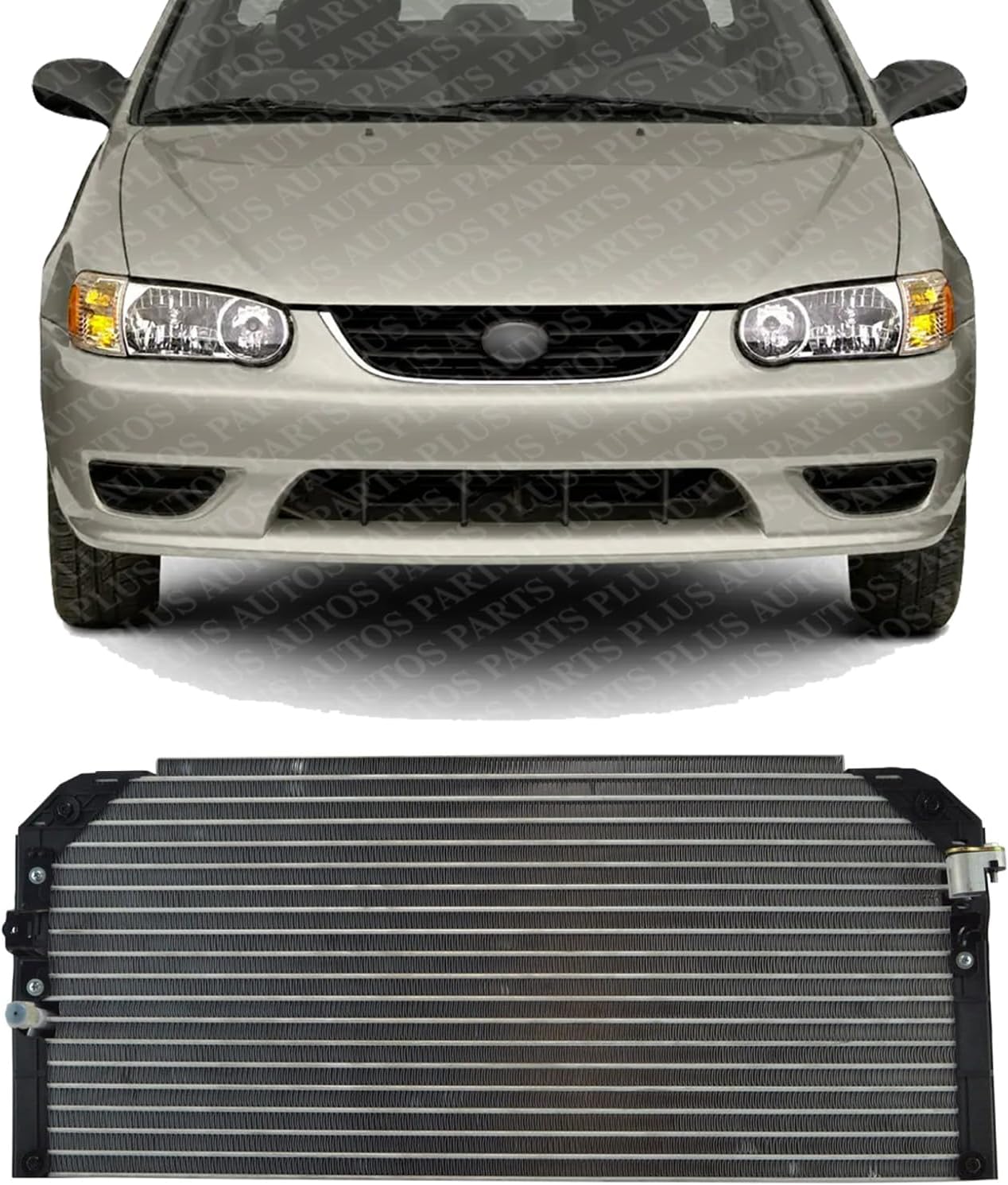 Front AC Condenser Aluminum Core Direct Replacement Compatible With 1998-2000 Toyota Corolla TO3030112 8846002050
