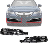 Set Of 2 Front Fog Light Cover Primed Plastic Right Passenger & Left Driver Side Direct Replacement Compatible With 2015-2017 Acura TLX AC1038106 AC1039106 71107TZ3A10 71102TZ3A10