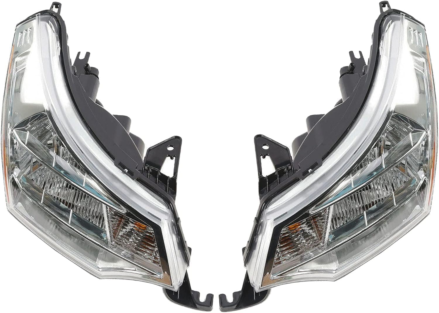 Set Of 2 Front Headlight Assembly Right Passenger & Left Driver Side Direct Replacement Compatible With 2008-2011 Ford Focus FO2502244 FO2503244 8S4Z13008F 8S4Z13008E