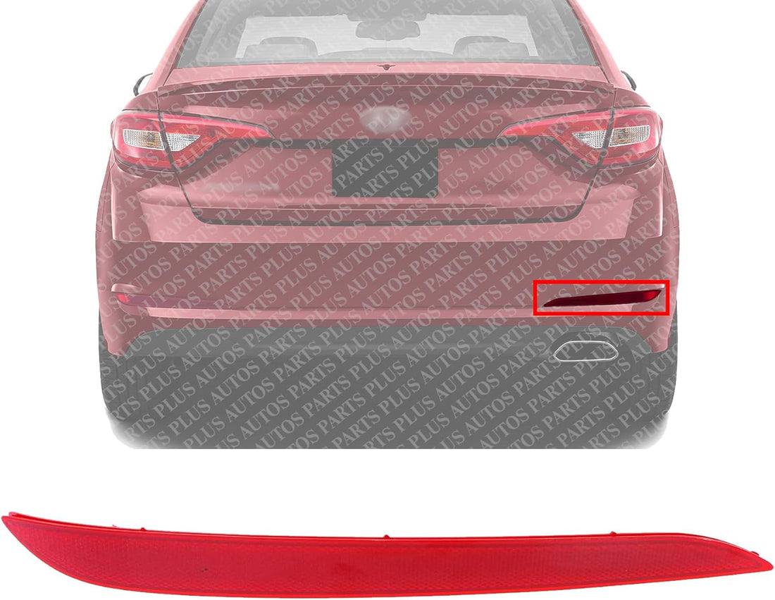 Rear Bumper Reflector Left Driver Side Direct Replacement Compatible With 2015-2017 Hyundai Sonata HY1184113 92405C1000