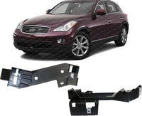 Set of 2 Front Head Light Bracket Plastic with Steel Left Driver & Right Passenger Side Direct Replacement Compatible with 2008-2012 Infiniti EX35 / 2013 EX37 / 2014-2016 QX50