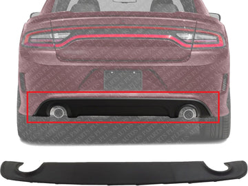 Rear Bumper Lower Valance Air Dam Deflector Textured Direct Replacement Compatible With 2023 Dodge Charger Pursuit CH1195133 68240581AA