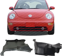 Set of 2 Front Engine Splash Shield Under Cover Plastic Left Driver & Right Passenger Side Direct Replacement Compatible with 1998-2005 Volkswagen Beetle VW1228127 VW1228124